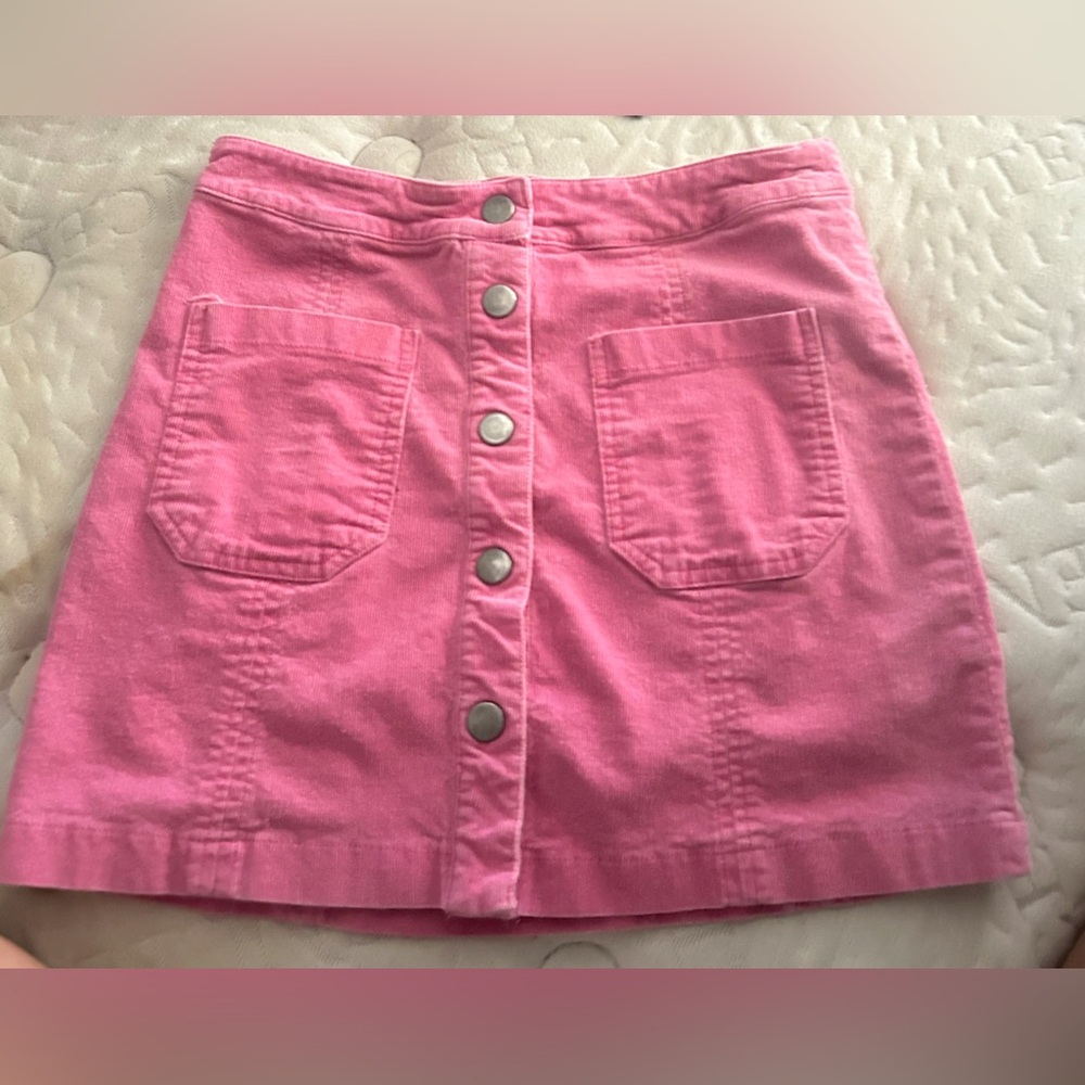 Pink Corduroy High-Waisted Mini Skirt💕💕